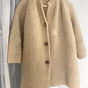 Pallas Hand Loomed Wool Irish made cream cardigan